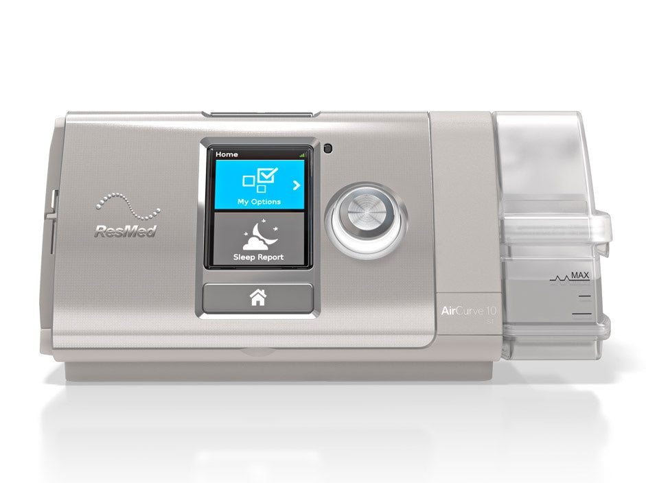 BIPAP Automático Resmed S10 AirCurve, mascarila y tubo térmico.