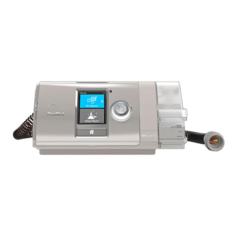 BIPAP ST Resmed S10 AirCurve, mascarilla y tubo térmico.