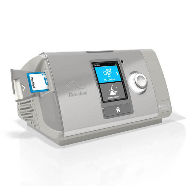 BIPAP Automático Resmed S10 AirCurve, mascarila y tubo térmico.