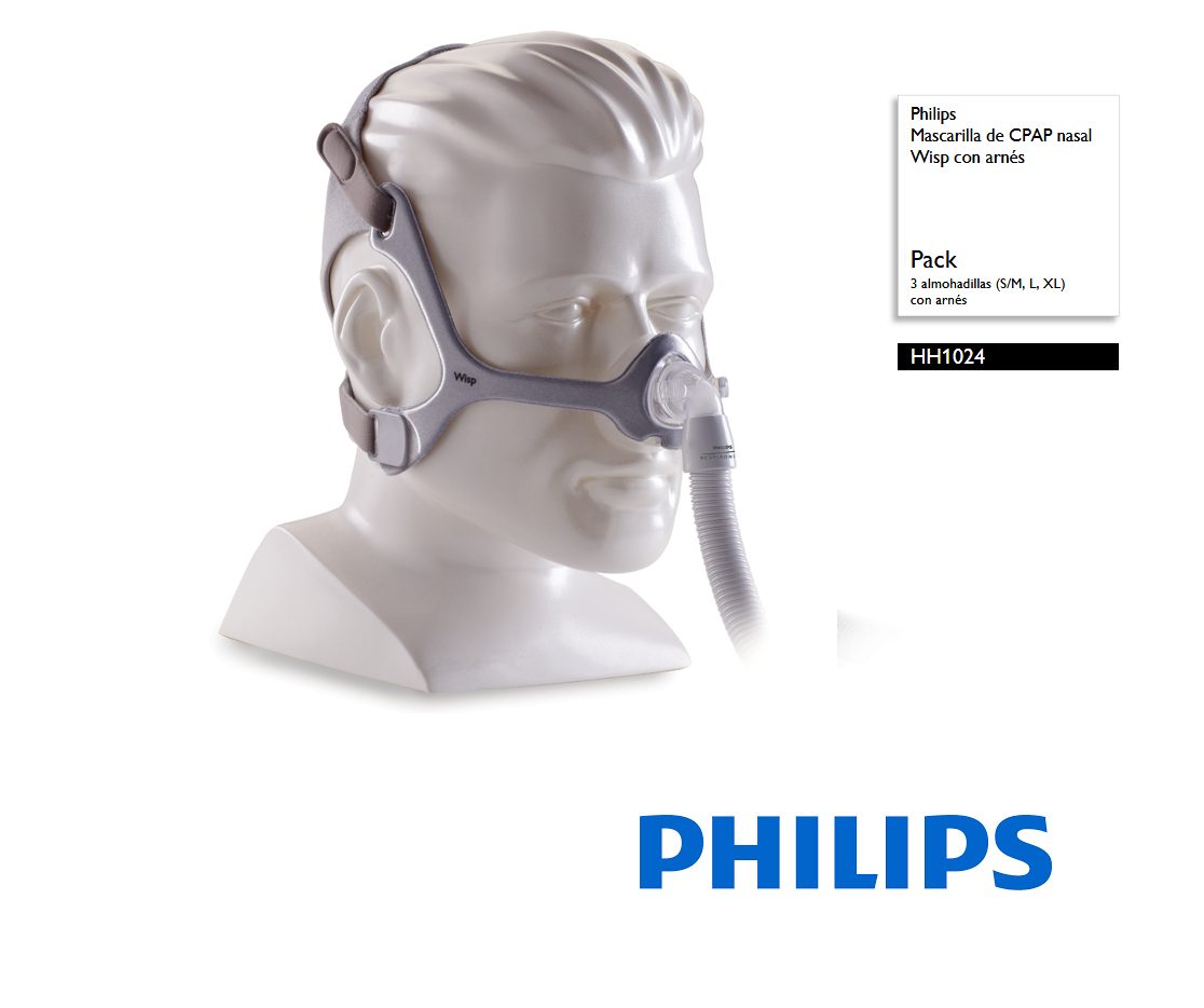 Mascarilla Nasal Wisp Respironics Mínimo Contacto S,m,l.