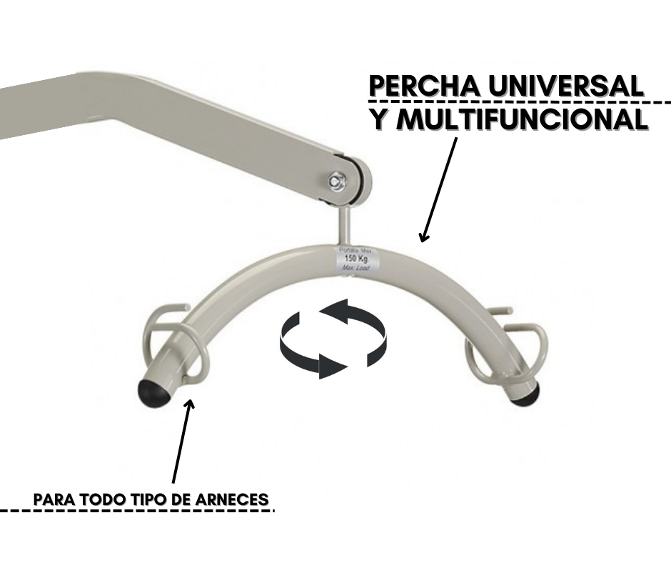 Grúa eléctrica con arnés para pacientes