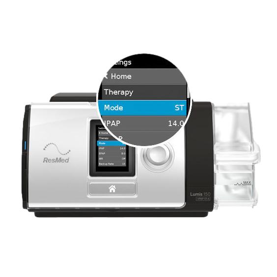 BIPAP ST-A Resmed S10 AirCurve, mascarilla y tubo. (seminuevo)